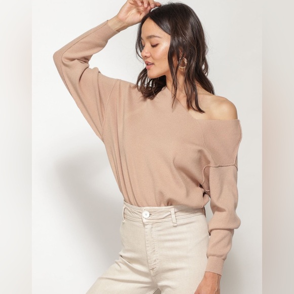 Line & Dot Tops - Favorite Off-Shoulder Sweater, Line and Dot
